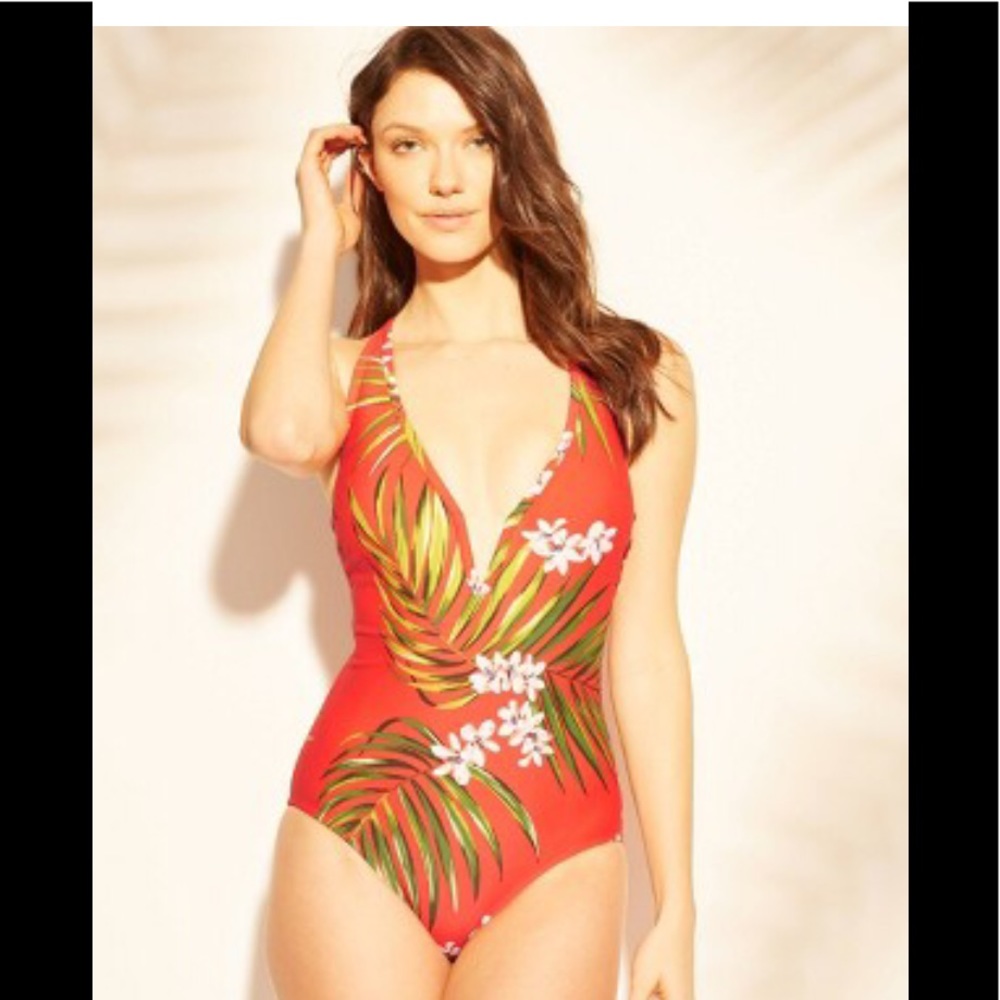 Strappy Back V-Wire One Piece Swimsuit Kona - Picture 1 of 7